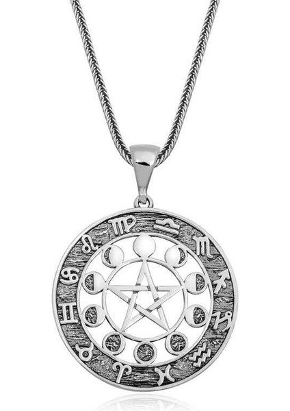 ​925 Ayar Gümüş 12 Burç Gümüş Kolye