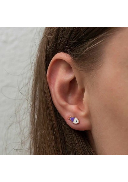 Gümüş Mor Balık Küpe fırsatları