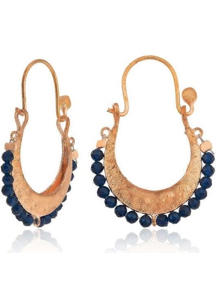 ​gümüş Lacivert Taşlı Bohem Küpe