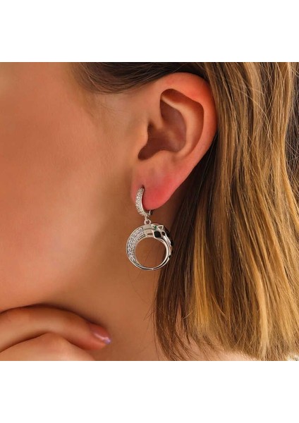 ​gümüş Sallantılı Kaplan Figürlü Kadın Küpe fiyatları