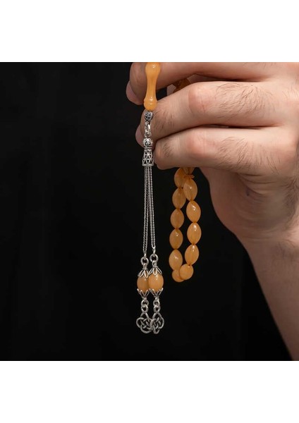 Gümüş Püskül Sıkma Kehribar Tesbih fiyatları