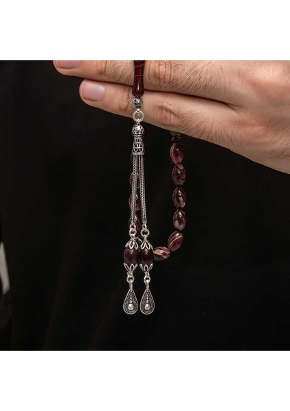 Gümüş Püskül Sıkma Kehribar Tesbih fırsatları