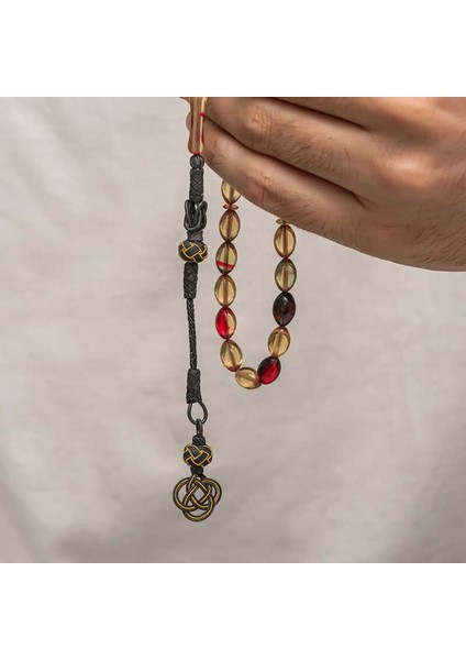 Gümüş Kazaz Püsküllü Sıkma Kehribar Tesbih modelleri