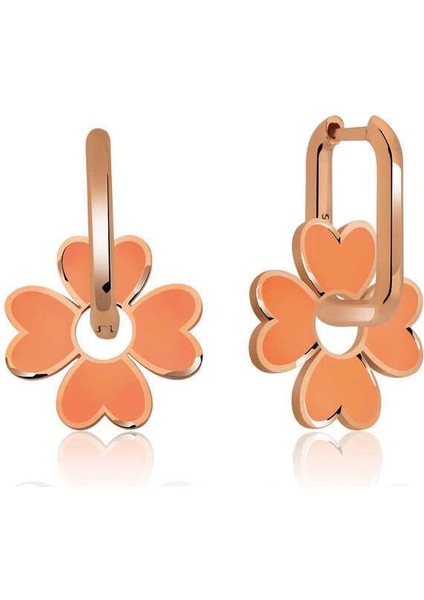 ​gümüş Fosforlu Turuncu Yonca Küpe