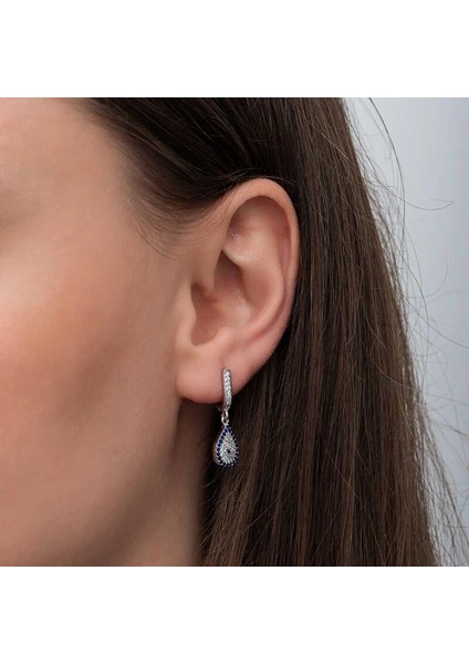 Gümüş Sallantılı Damla Nazar Kadın Küpe fırsatları