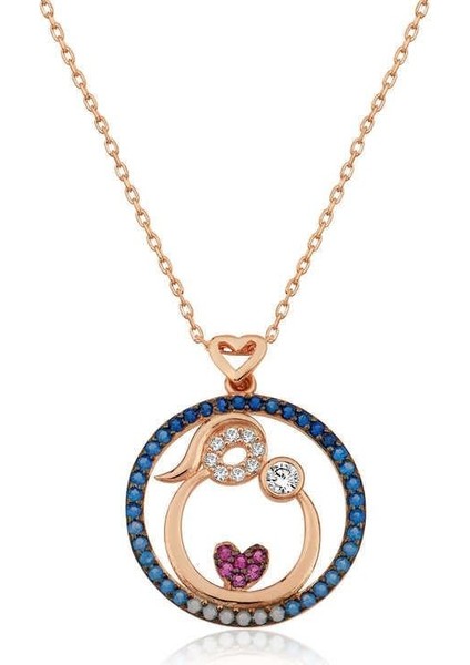 925 Ayar Gümüş Rose Anne ve Bebek Sevgisi Kolye