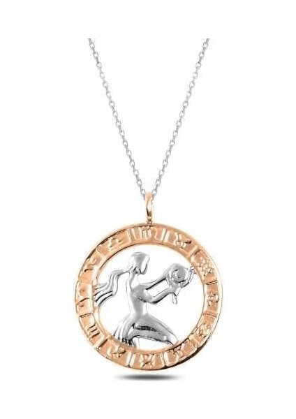 ​925 Ayar Gümüş Rose Başak Burcu Kadın Gümüş Kolye