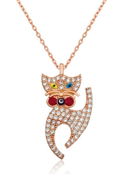 925 Ayar Gümüş Van Kedisi Gümüş Kadın Kolye