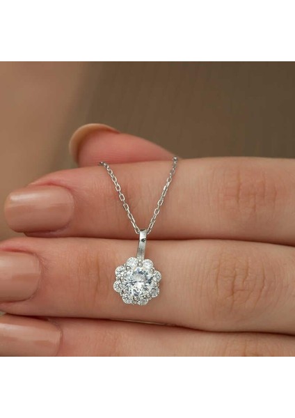 925 Ayar Gümüş Çiçek Kadın Gümüş Kolye modelleri