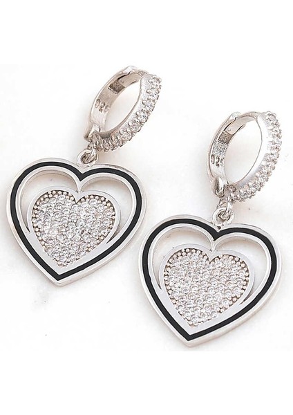 ​gümüş Sallantılı Kalp Kadın Küpe