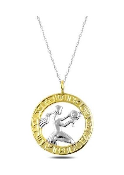 ​925 Ayar Gümüş Gold Başak Burcu Kadın Gümüş Kolye