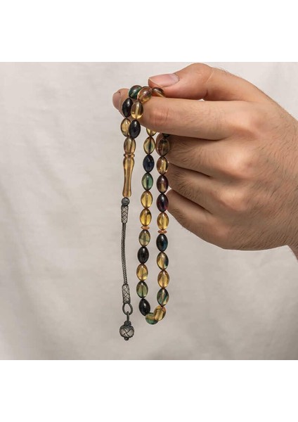 Gümüş Kazaz Püsküllü Sıkma Kehribar Tesbih fırsatları