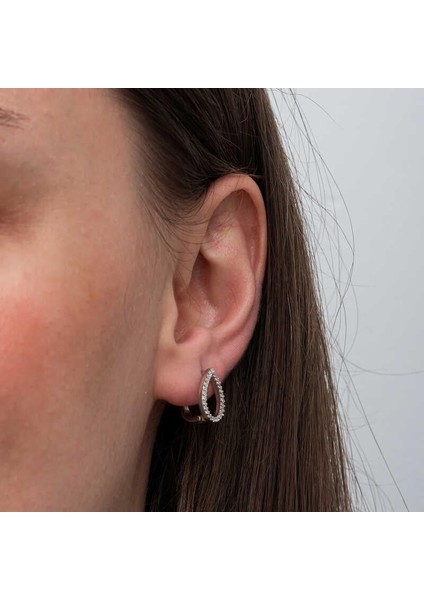 Gümüş Beyaz Taşlı Damla Kadın Küpe fırsatları