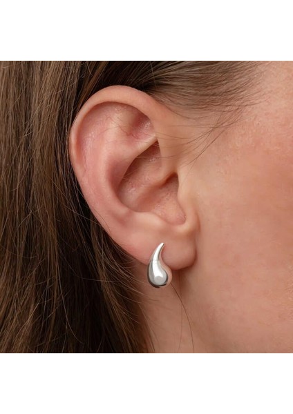 Gümüş Gözyaşı Damla Çivili Kadın Küpe fırsatları