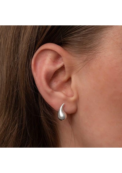 Gümüş Gözyaşı Damla Çivili Kadın Küpe indirimleri