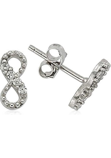 925 Ayar Gümüş Çivili Sonsuzluk Küpe