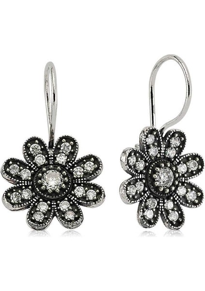 925 Ayar Gümüş Sallantılı Çiçek Küpe