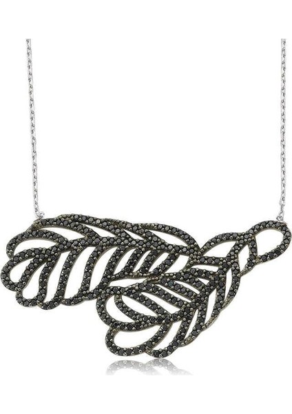 925 Ayar Gümüş Iki Yaprak Kolye