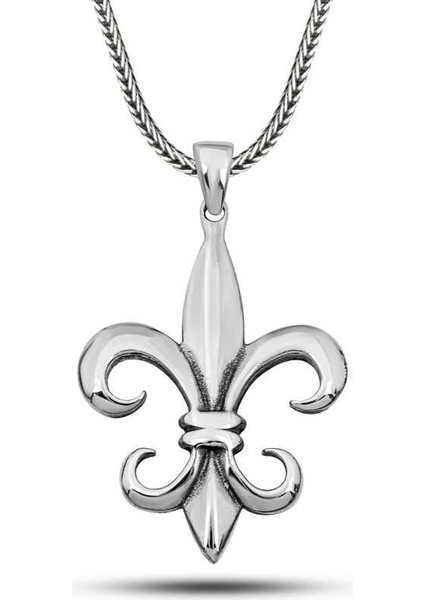 Gümüş Zambak Çiçeği Erkek Kolye