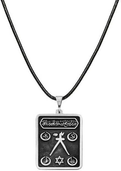 Gümüş Barbaros Hayrettin Paşa Sancağı Işlemeli Kolye