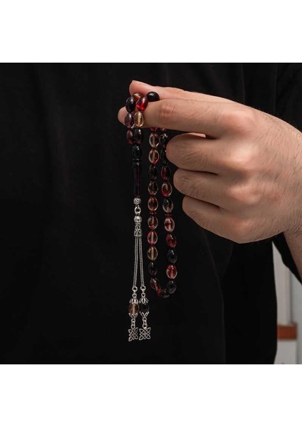 Gümüş Püskül Sıkma Kehribar Tesbih fiyatları