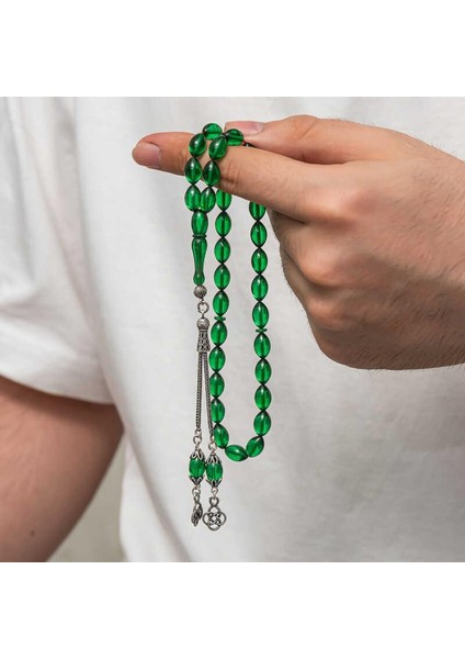 Gümüş Püsküllü Sıkma Kehribar Tesbih modelleri