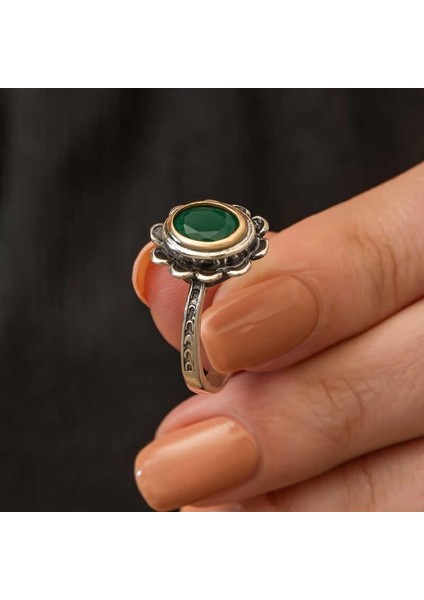 Gümüş Yeşil Çiçek Desenli Otantik Kadın Set indirimleri