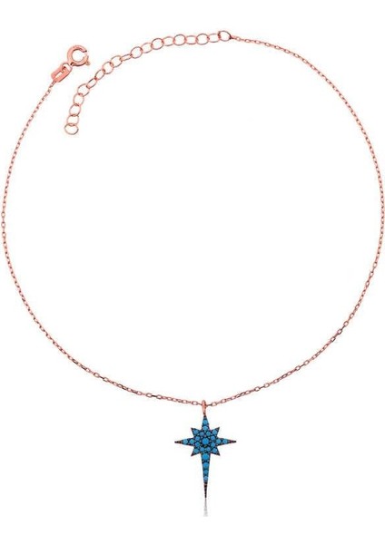 925 Ayar Gümüş Rose Mavi Kutup Yıldızı Halhal fiyatları