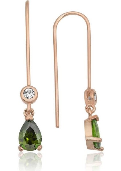 925 Ayar Gümüş Yeşil Damla Küpe fiyatları