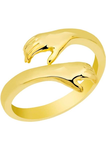 925 Ayar Gümüş Gold Sarılan Eller Yüzük fiyatları