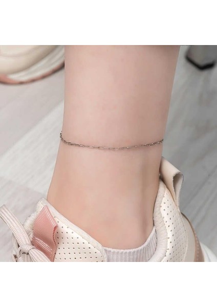 925 Ayar Gümüş Zincir Desenli Halhal