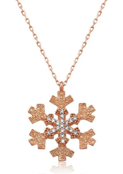 925 Ayar Gümüş Kar Tanesi Kadın Gümüş Kolye