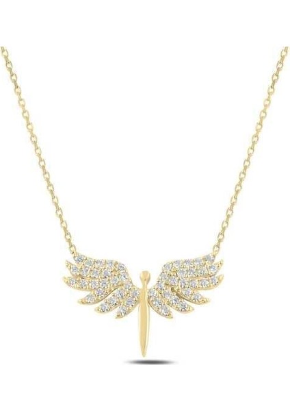 925 Ayar Gümüş Gold Mikail Meleği Kadın Gümüş Kolye