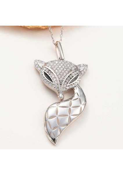925 Ayar Gümüş Tilki Kadın Kolye