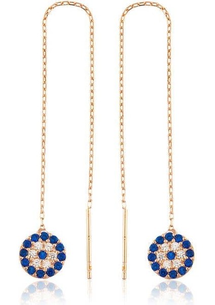 925 Ayar Gümüş Zincirli Nazar Küpe fiyatları