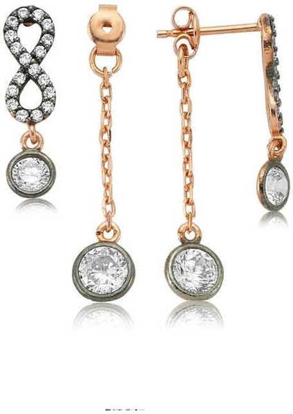 925 Ayar Gümüş Zincirli Sonsuzluk Bayan Küpe fiyatları