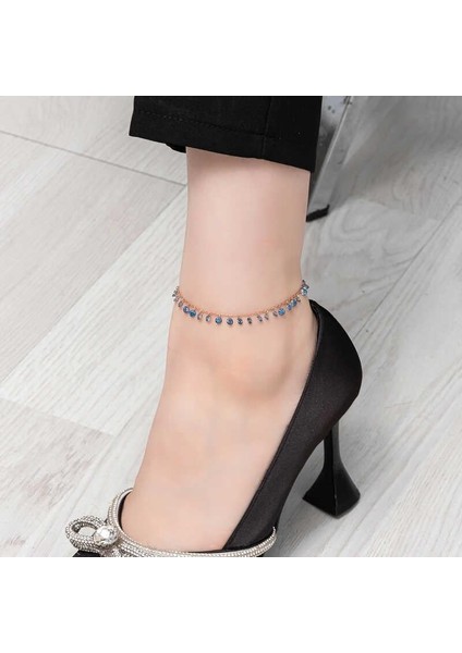 925 Ayar Gümüş Rose Mistik Topaz Taşlı Halhal fiyatları