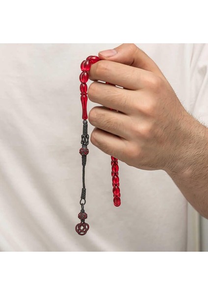 Gümüş Kazaz Püsküllü Sıkma Kehribar Tesbih fiyatları