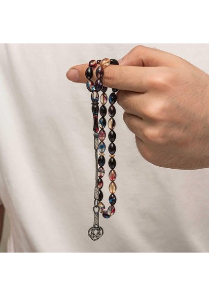 Gümüş Kazaz Püsküllü Sıkma Kehribar Tesbih modelleri