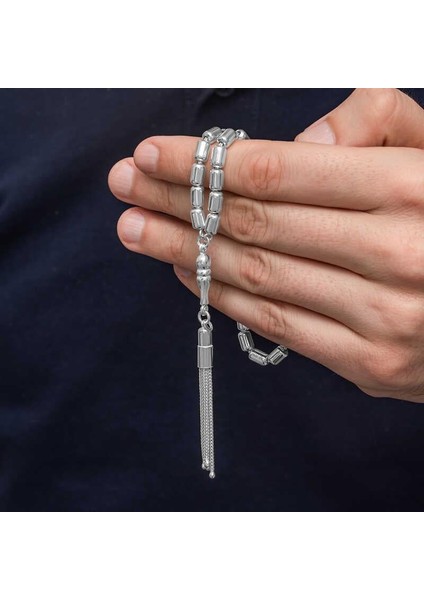 Gümüş Kapsül Kesim Erkek Tesbih