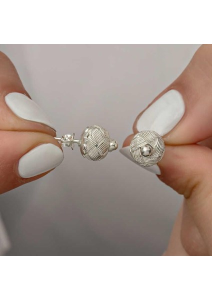 Gümüş Kazaziye Örgü Kadın Küpe modelleri