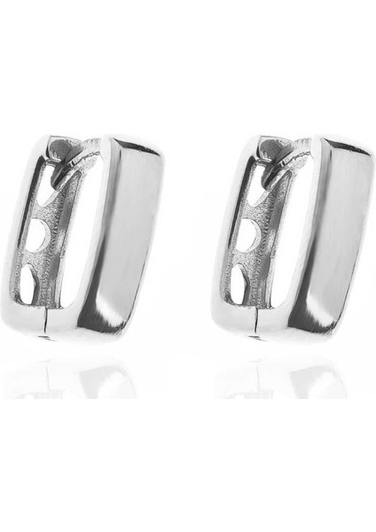 Gümüş Taşsız J Bayan Küpe modelleri