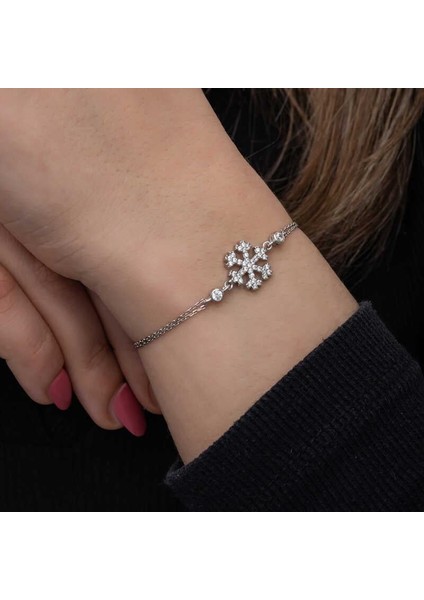 925 Ayar Gümüş Kar Tanesi Kadın Bileklik modelleri