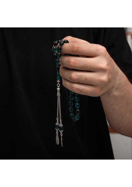 Gümüş Püskül Sıkma Kehribar Tesbih fiyatları