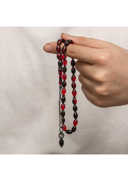 Gümüş 1000 Ayar Kazaz Püsküllü Sıkma Kehribar Tesbih fırsatları