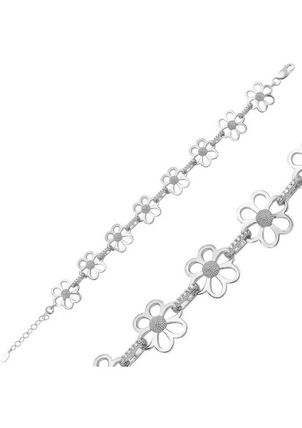 925 Ayar Gümüş Çiçek Bileklik