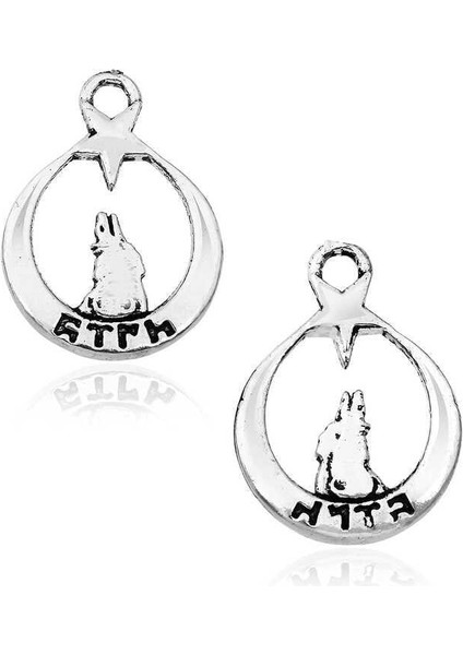 925 Ayar Gümüş Ayyıldız Bozkurt Tesbih Püskül Ucu