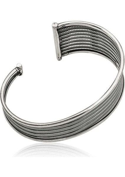 925 Ayar Gümüş Eskitme Desenli Bilezik fiyatları