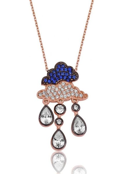 925 Ayar Gümüş Yağmur Bulutu Kadın Gümüş Kolye