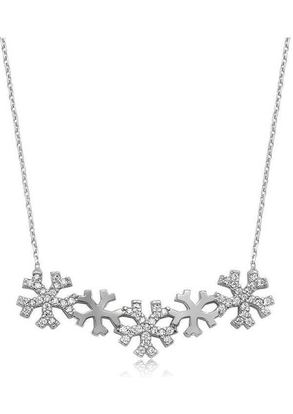 925 Ayar Gümüş Kar Taneleri Kadın Gümüş Kolye